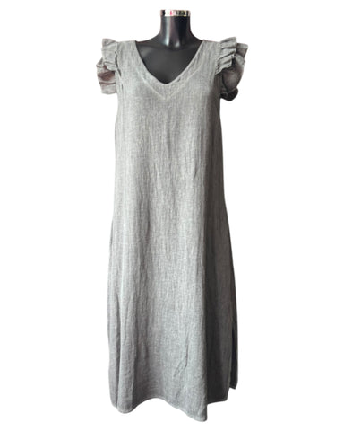 Casey range frill sleeve dress - Grey