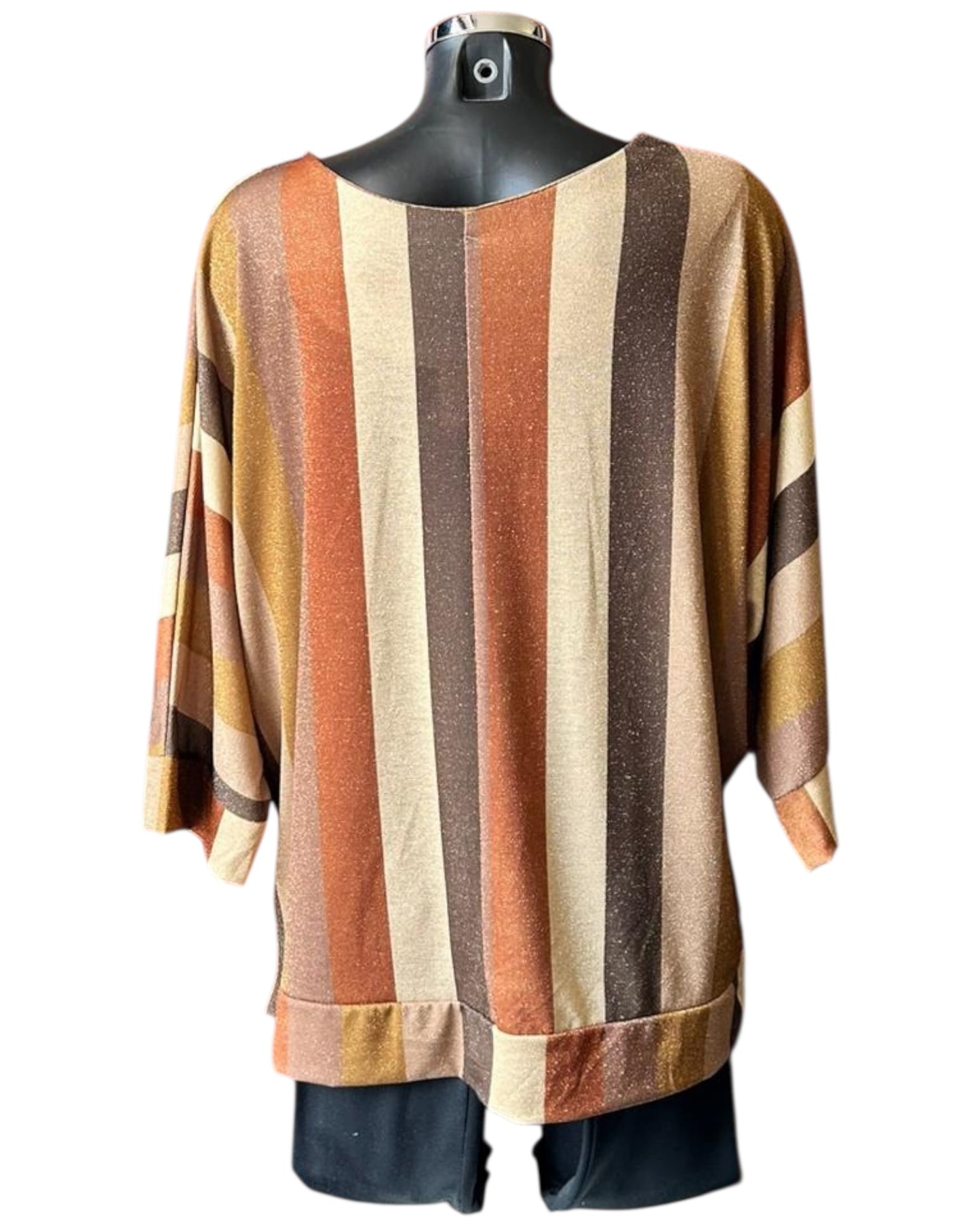 Milly Metallic stripe fine knit jumper