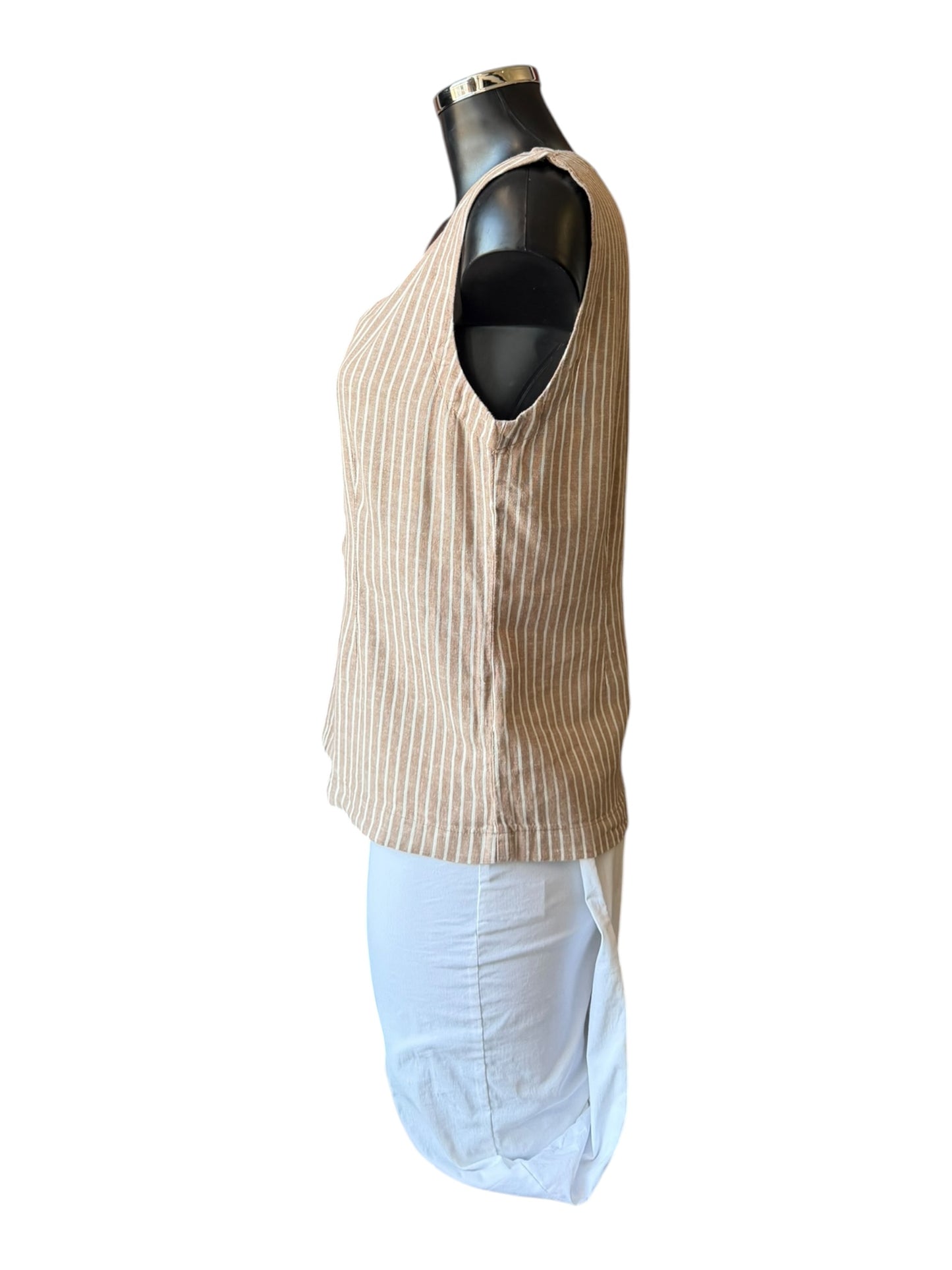 Byoung falakka waistcoat top - woodsmoke stripe