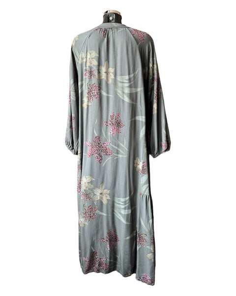 Margot floral oversized shirt dress - Grey