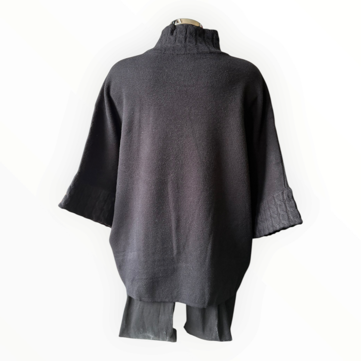 Poppy cable knit cuff and neck jumper in black