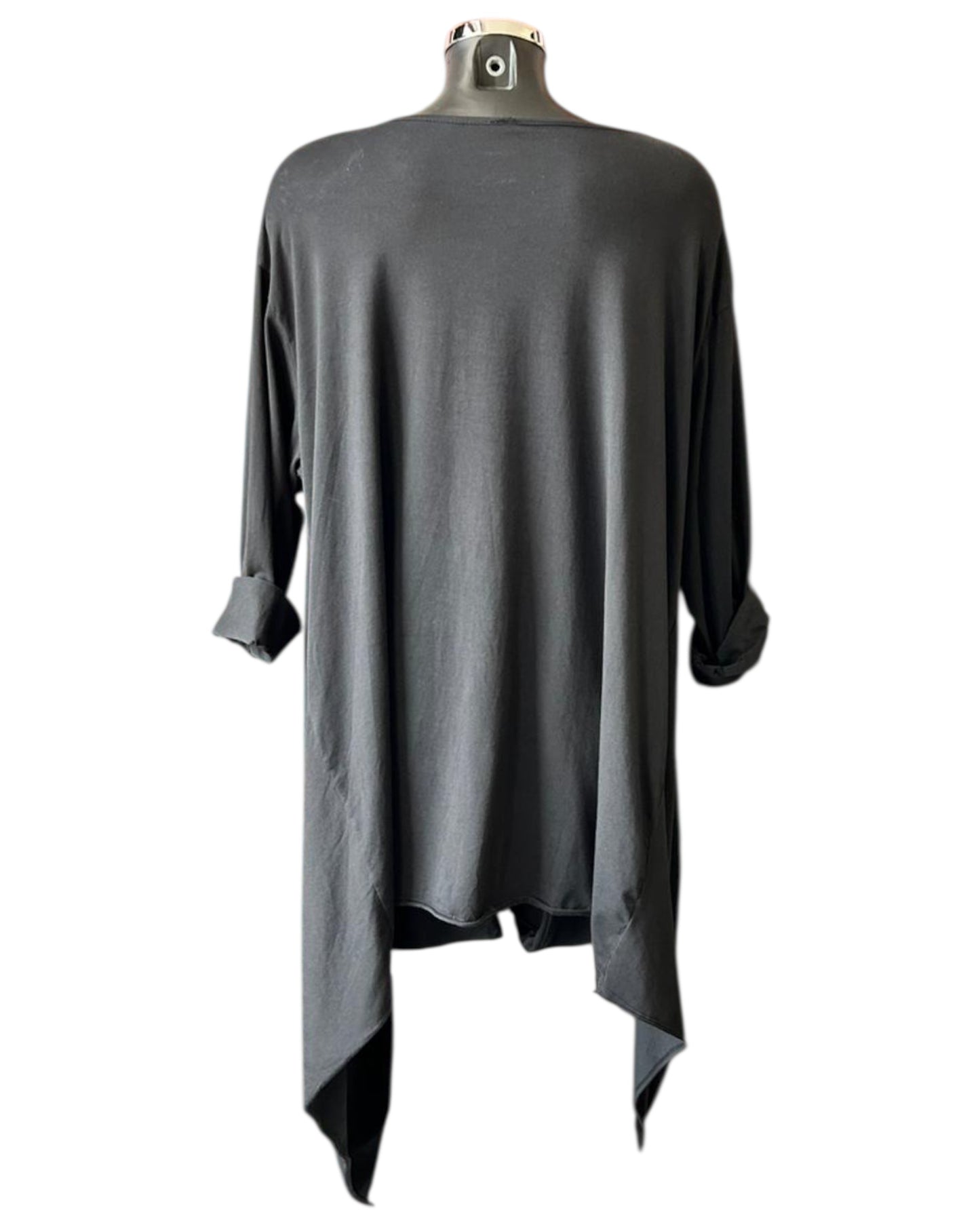 Ronnie dip sides tunic top - Black