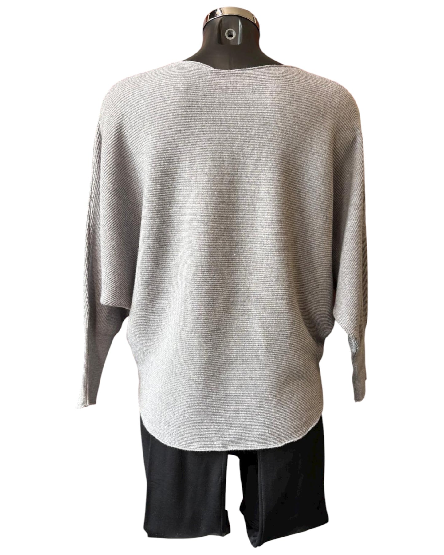 Veronica ribbed sparkle stars jumper - Grey