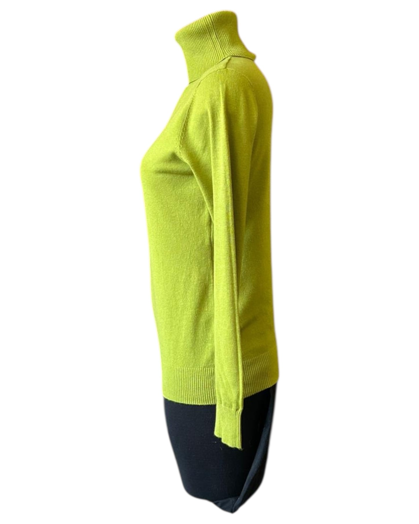 Zara fine knit polo neck - Lime