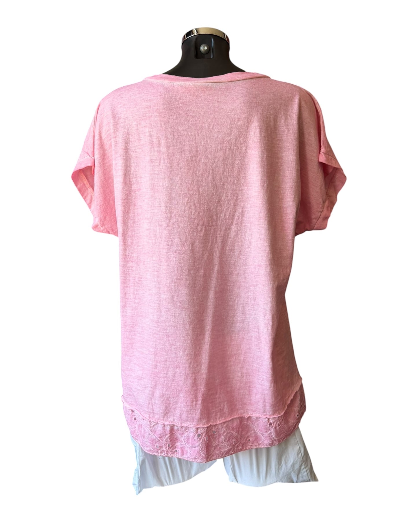 Olivia foil t-shirt heart  - Pink