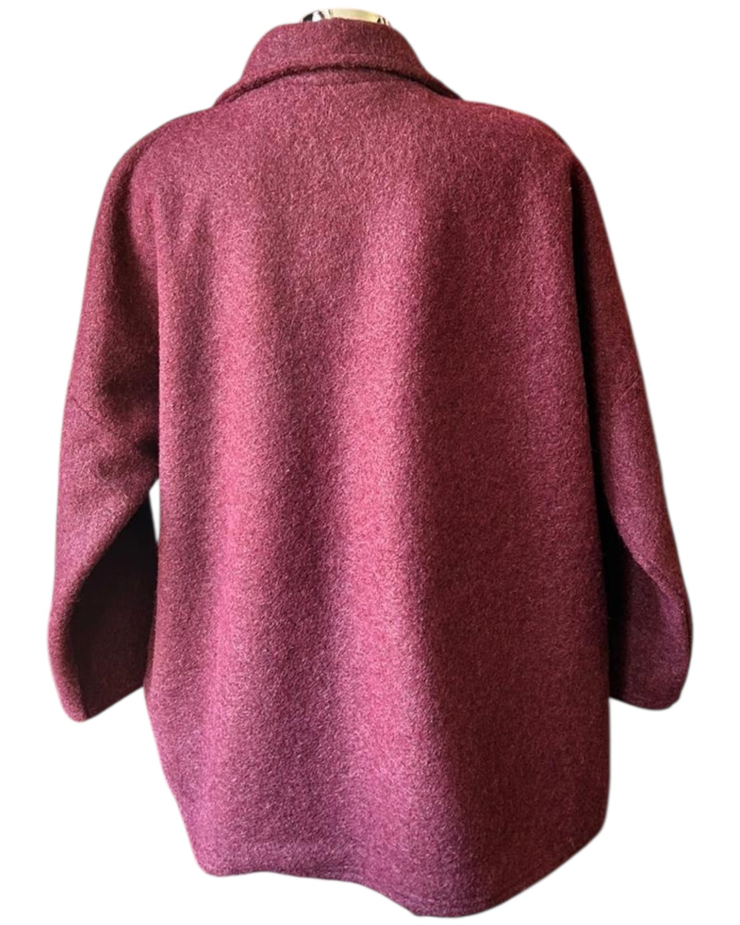Margot oversized gold button coat - Bordeaux
