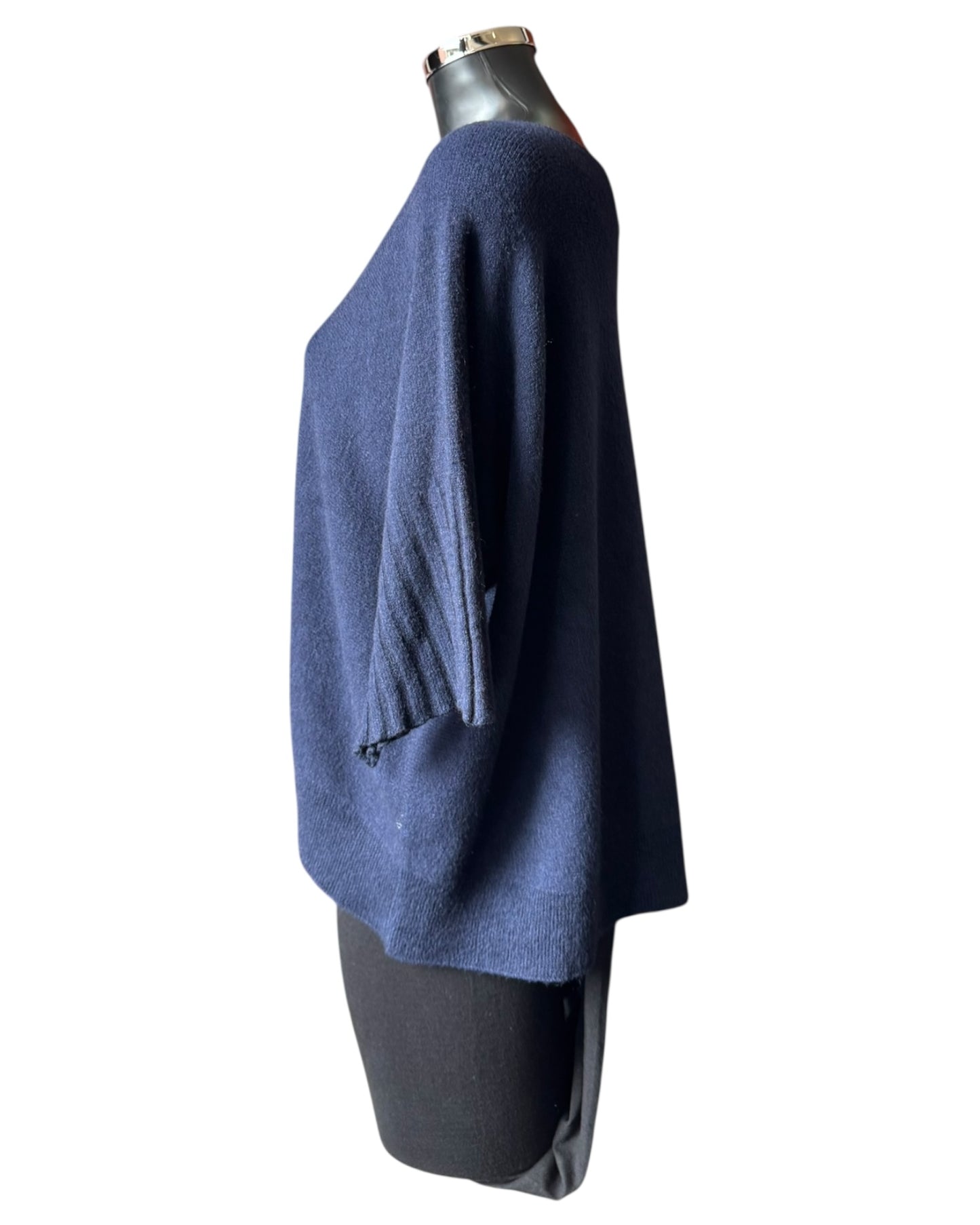 Morgan half sleeve boxy jumper - Navy