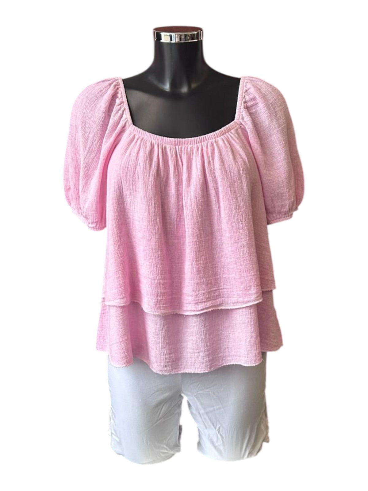 Casey range layered gypsy top - Pink – Coco Ladieswear of Garstang