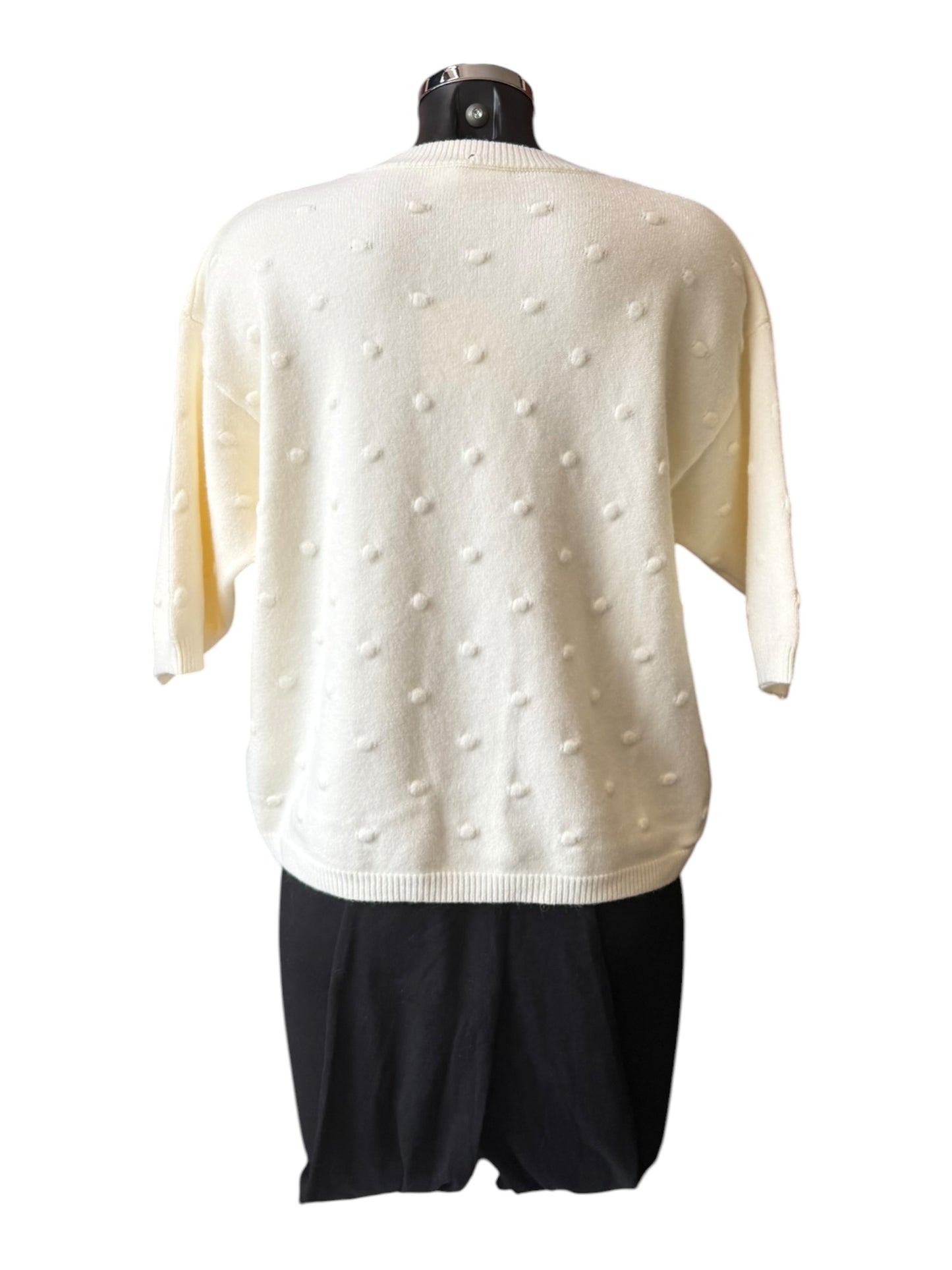 Sadie bobble knit short sleeve jumper - Ivory