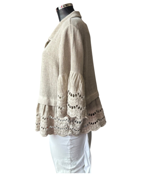 Casey range anglaise trim shirt - Mocha