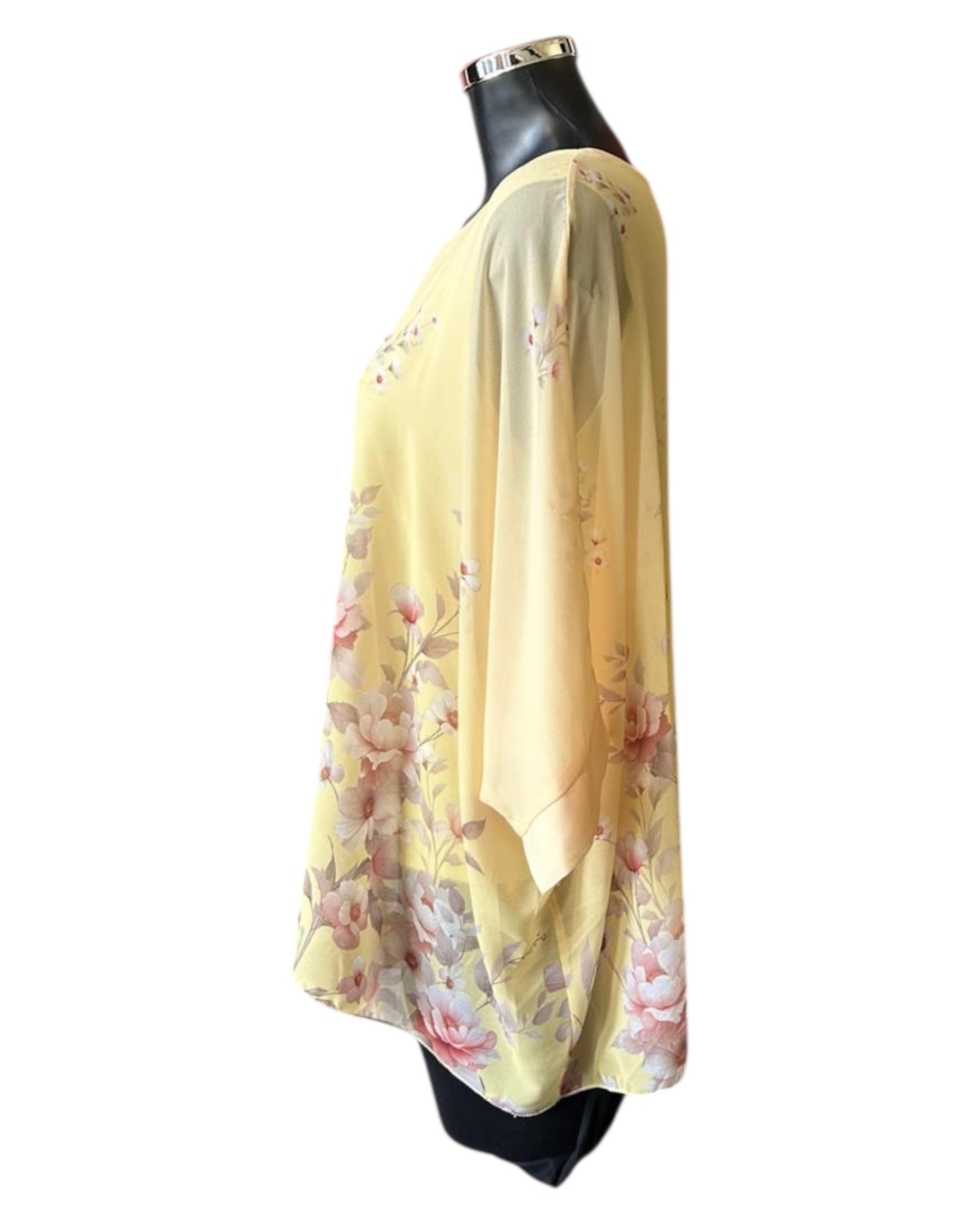 Lottie flower patterned floaty top - Lemon