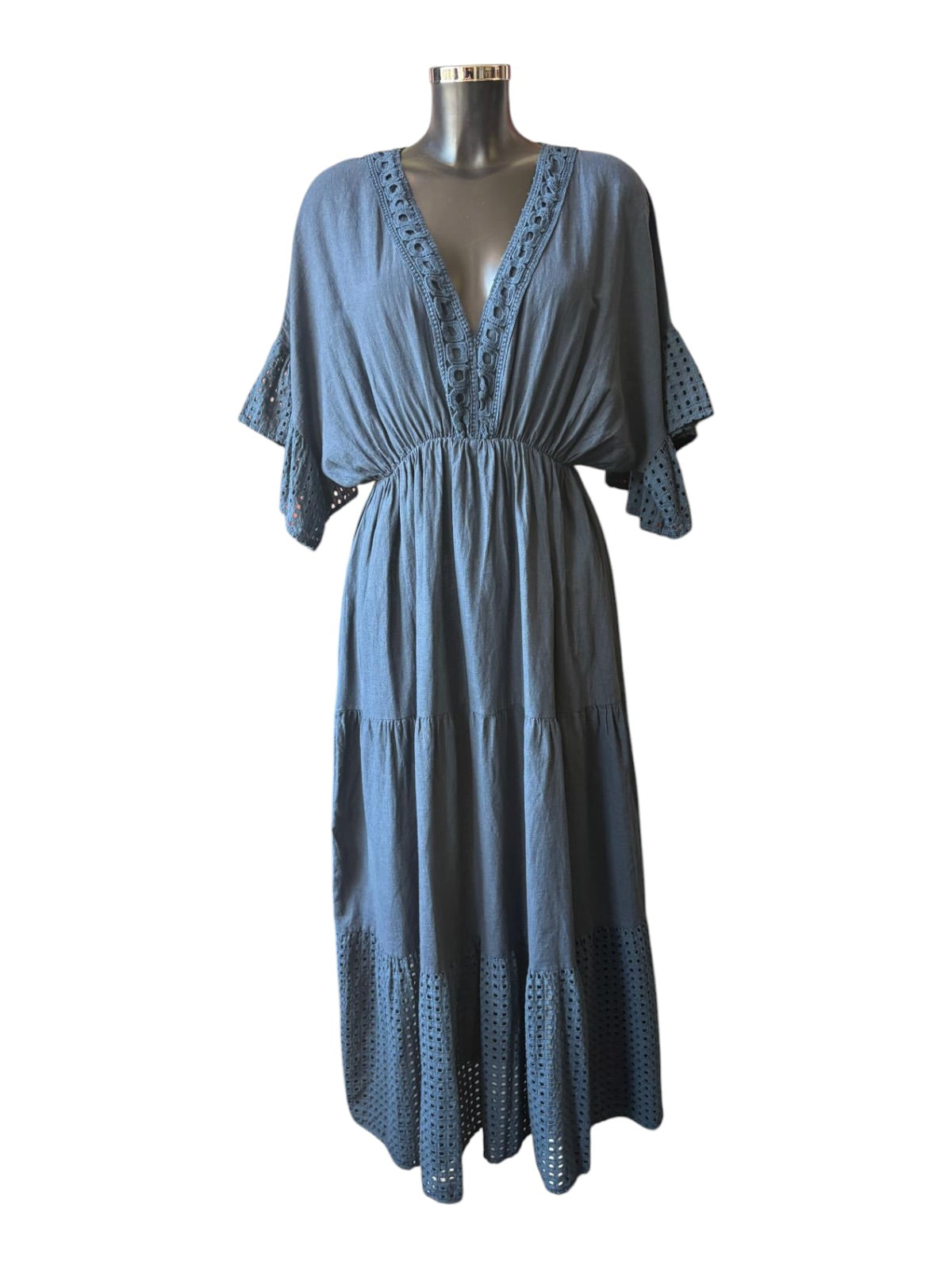 Tia navy boho maxi dress