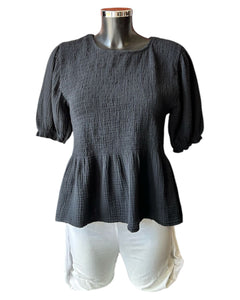 Stacey puff sleeve top - Black