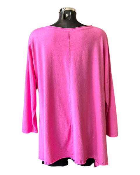 Riley dip sides sweatshirt top - Cerise