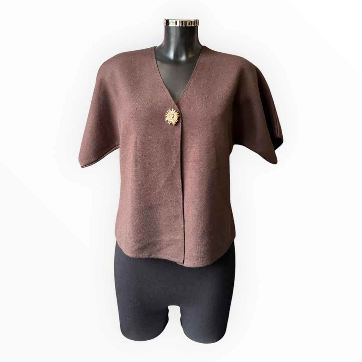 Rhona premium knit single button cardigan - Chocolate
