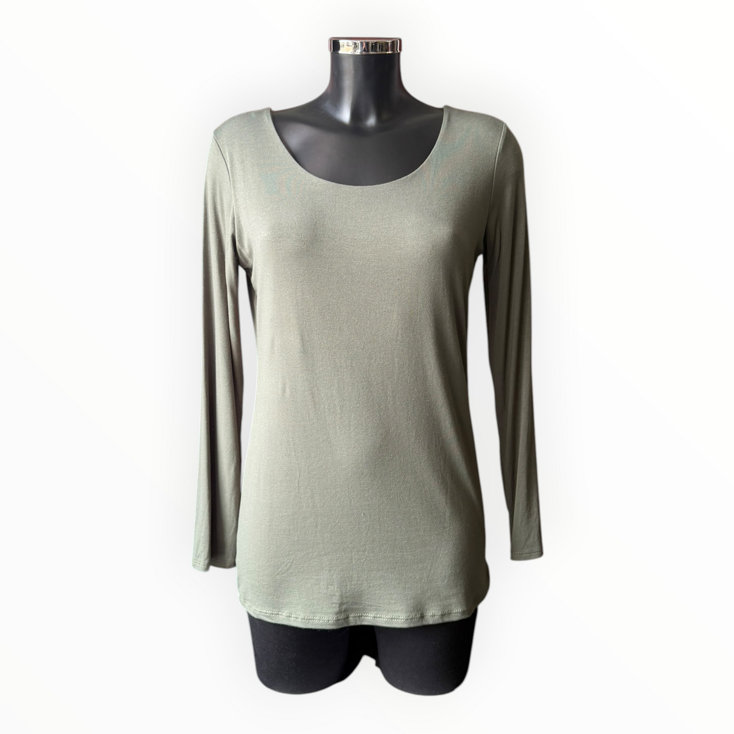 Sasha basic scoop neck top - Khaki