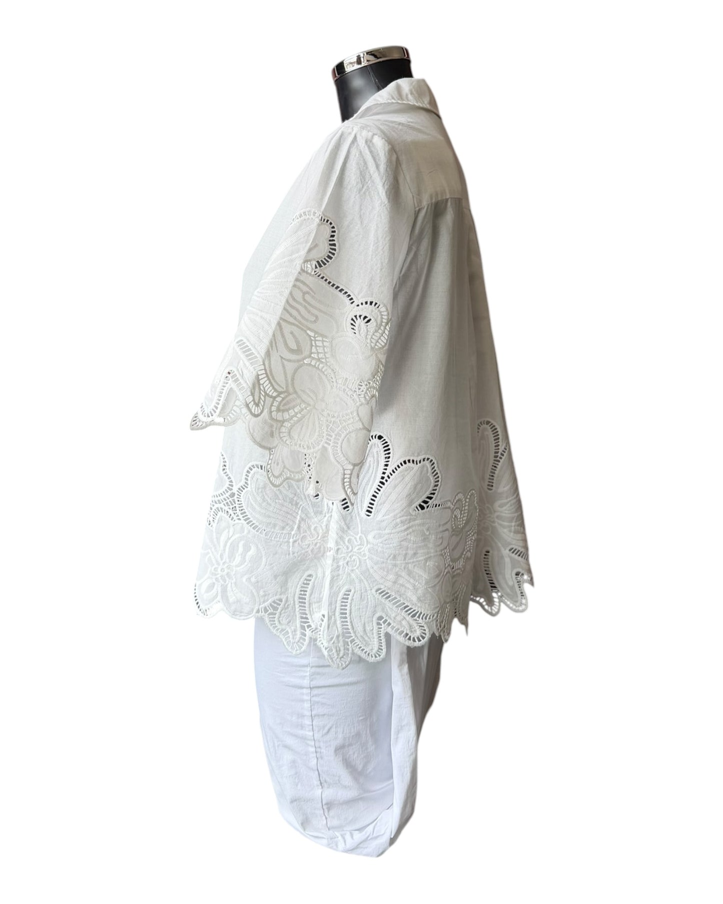 Ronnie scalloped edge cutwork top