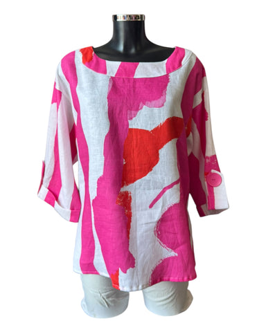 See Saw 3/4 sleeve top pink/orange