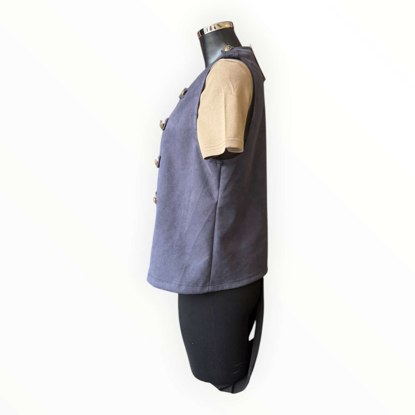 Moira suede feel military waistcoat - Navy