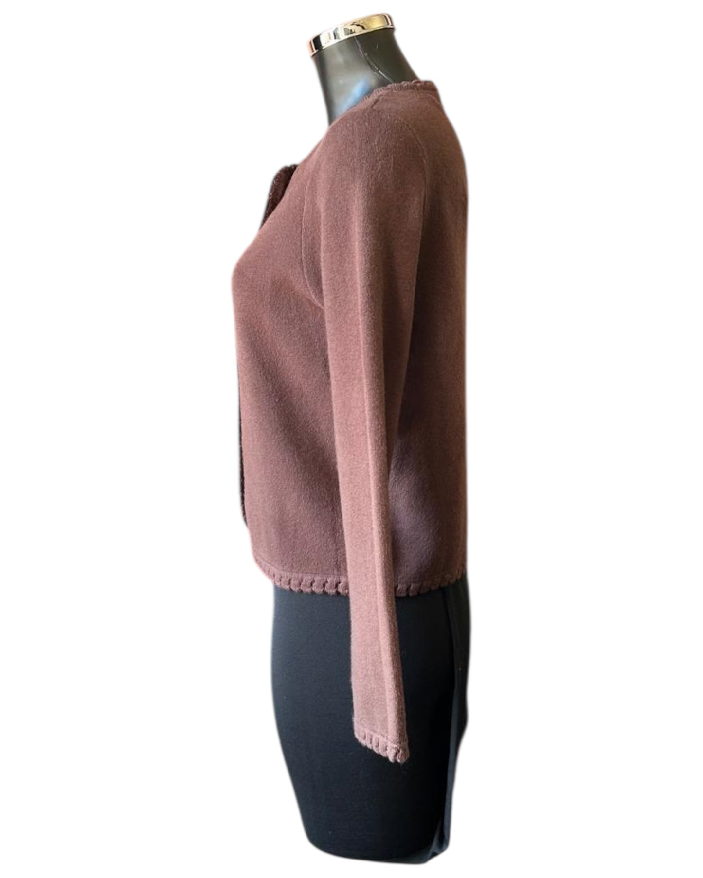 Sasha gold button cardigan - Chocolate