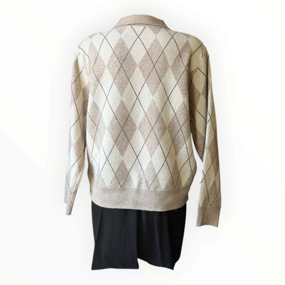 Amy argyle pattern collared button jumper