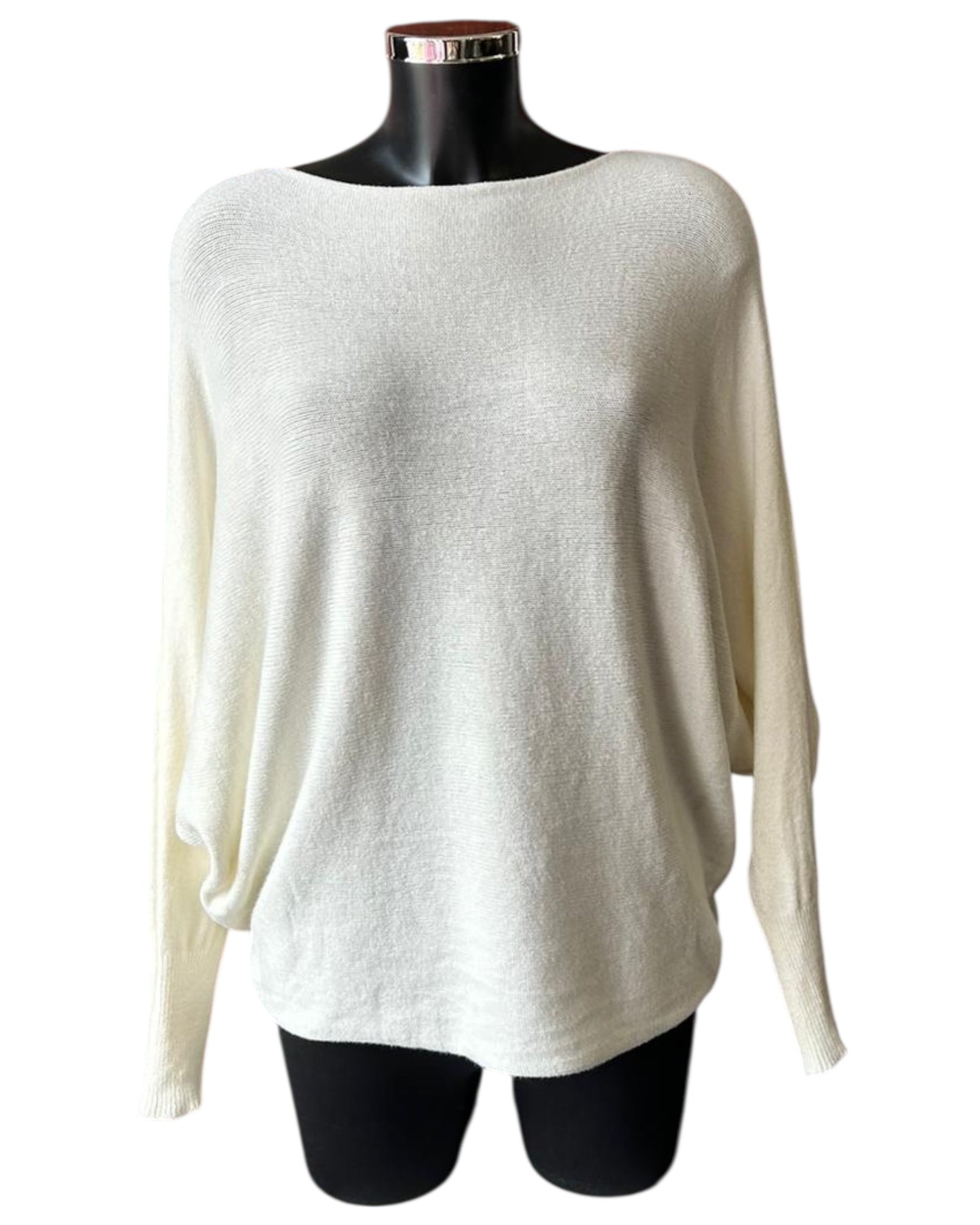Cassie pearl back batwing jumper - Cream