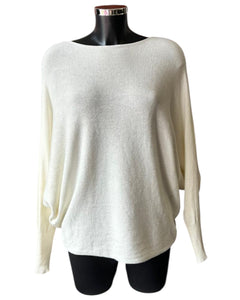 Cassie pearl back batwing jumper - Cream