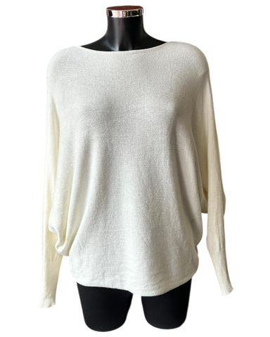 Cassie pearl back batwing jumper - Cream