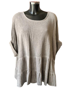 Casey range layered hem top - Chocolate