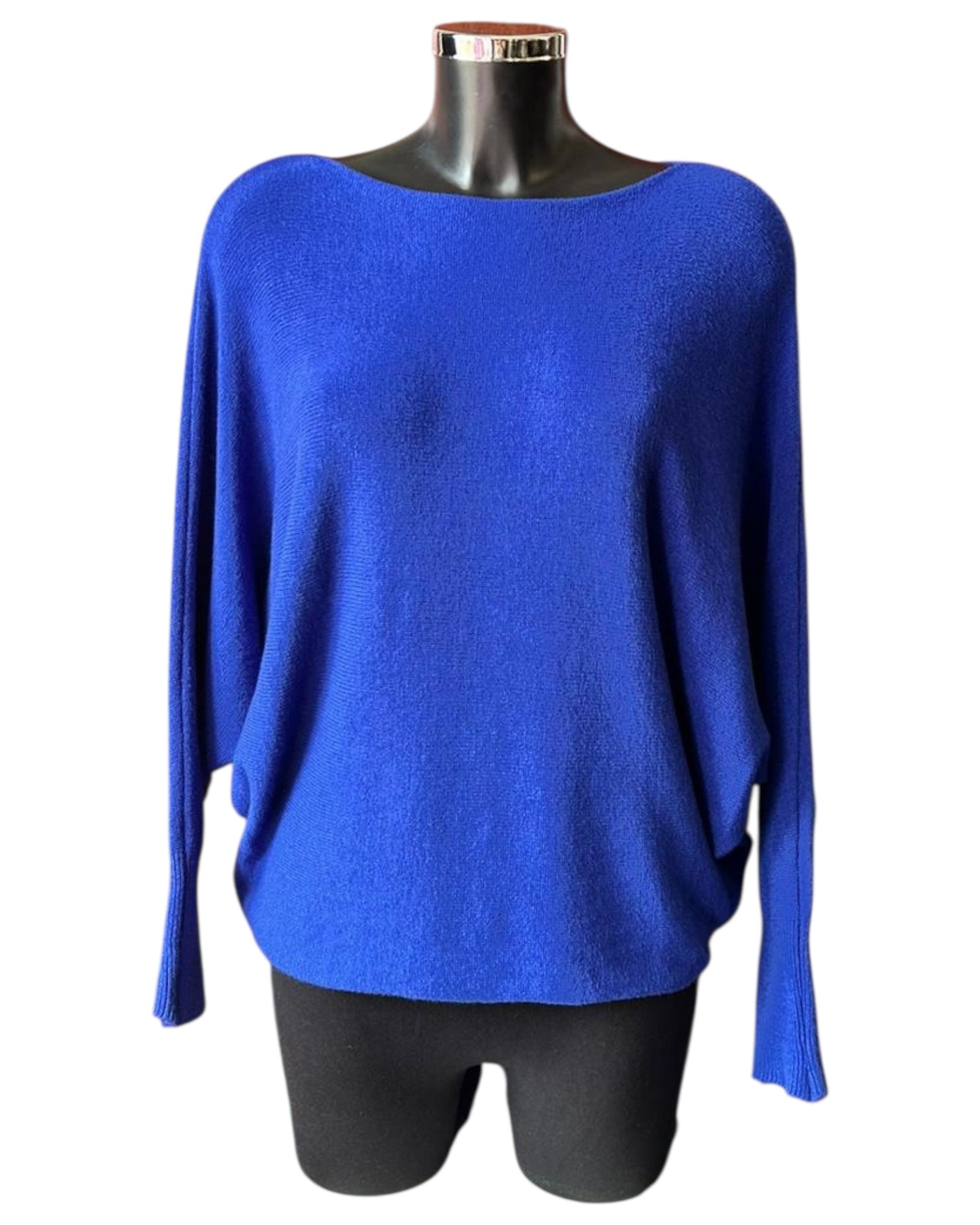 Cassie pearl back batwing jumper - Royal