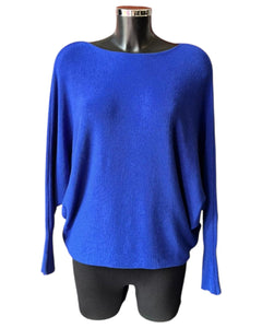 Cassie pearl back batwing jumper - Royal