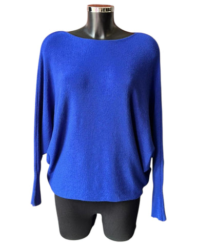 Cassie pearl back batwing jumper - Royal