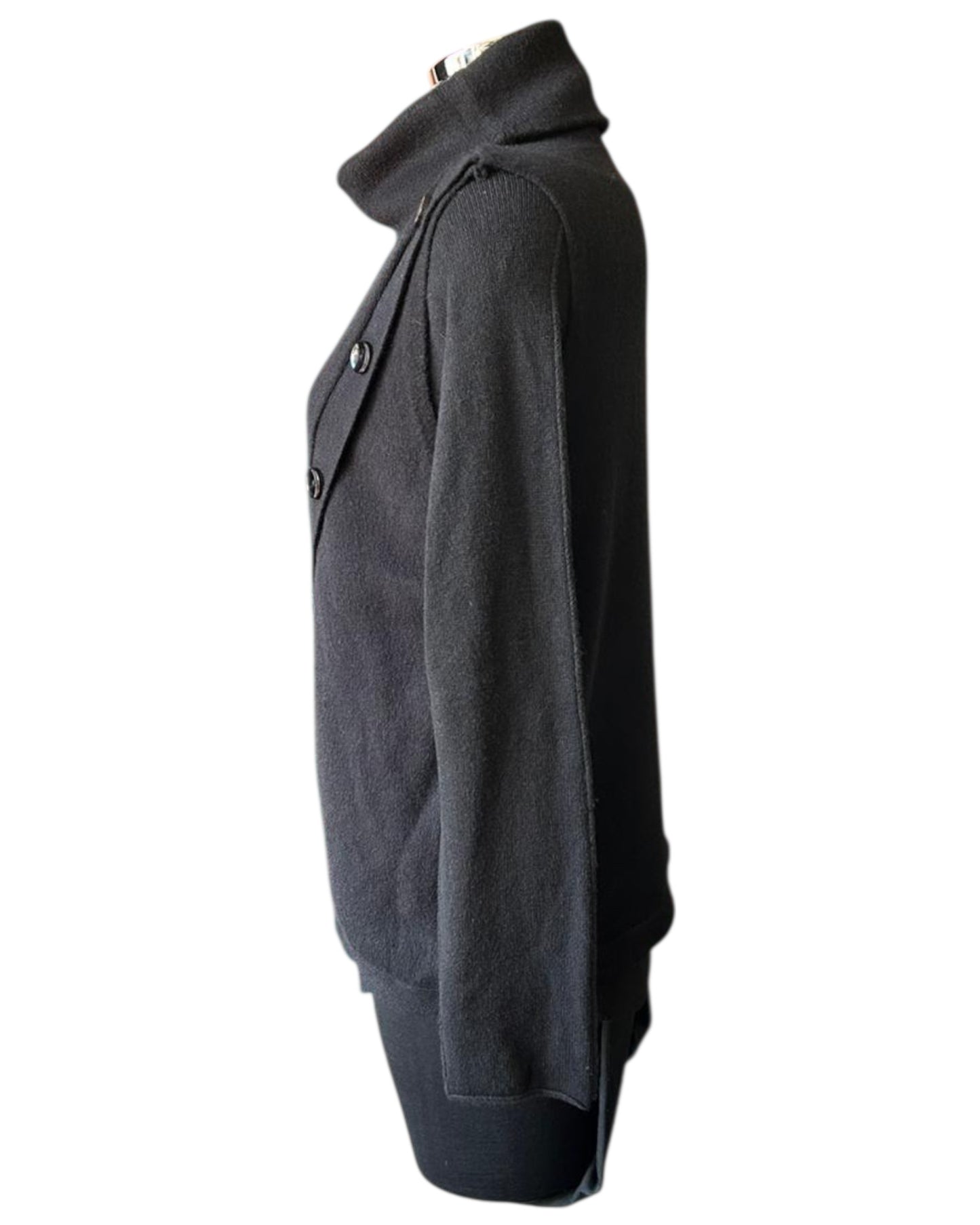 Tilly cowl neck wrap waistcoat top - Black