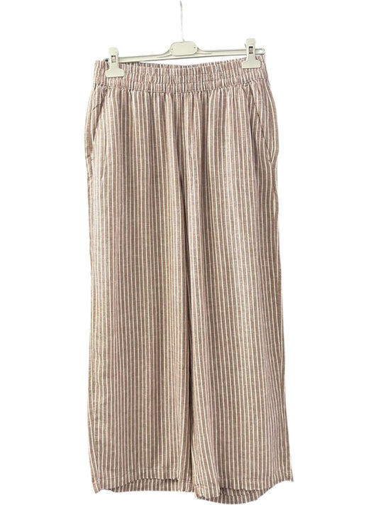Byoung falakka linen mix crop trousers - woodsmoke stripe