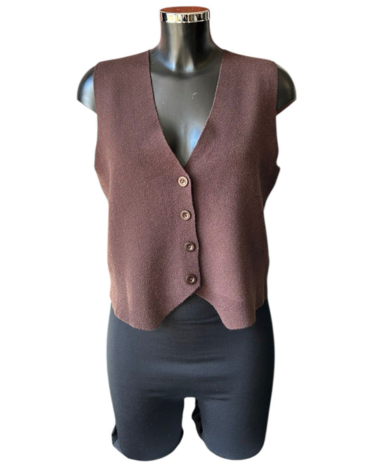 Cassidy knitted waistcoat - Chocolate