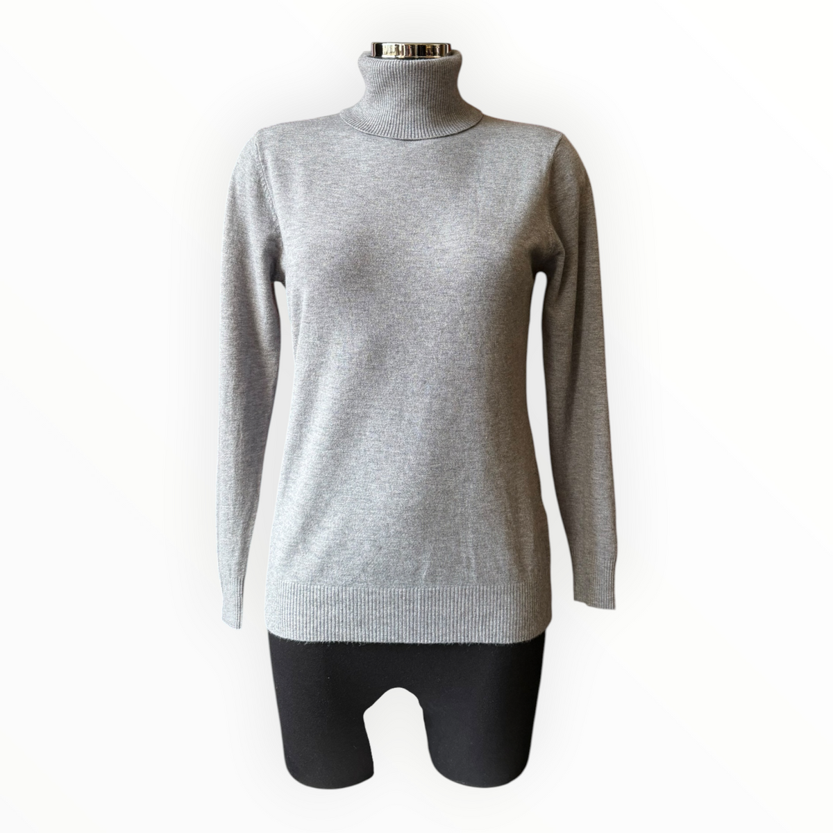 Zara fine knit polo neck - Grey