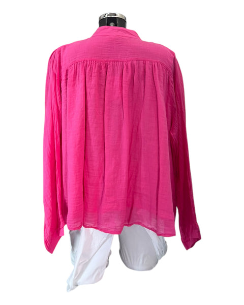 Macey cotton boho blouse - Cerise