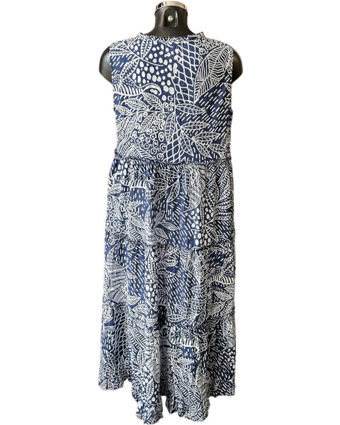 Orientique Leros sleeveless layered dress - Navy