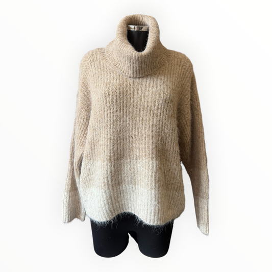 Lola sparkle knit Cowl neck jumper - Taupe mix