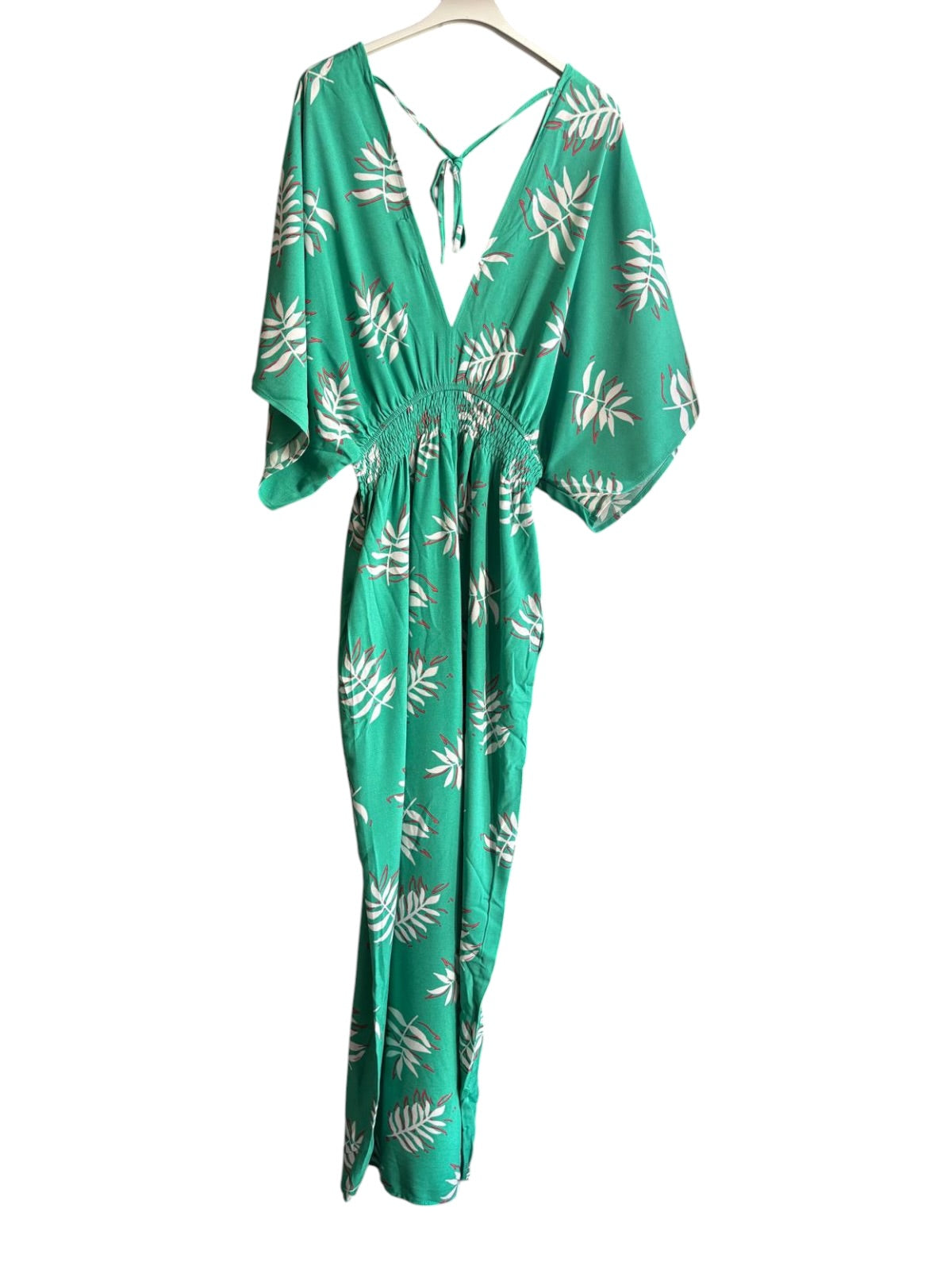 Jilly deep v jumps stripe - green palm leaf
