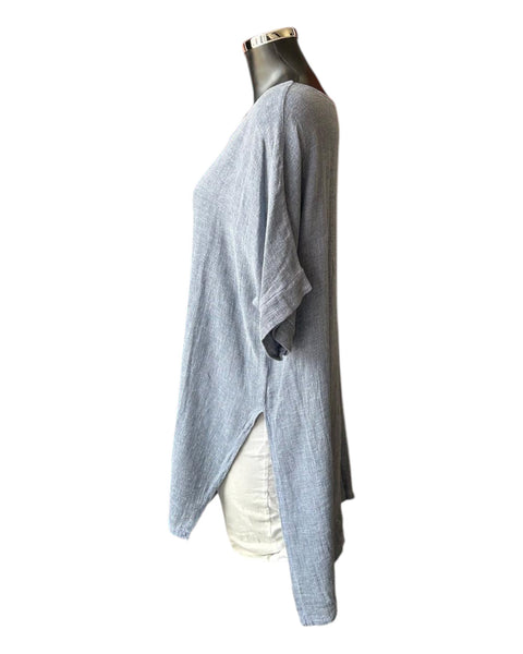 Casey range split side tunic top - Navy