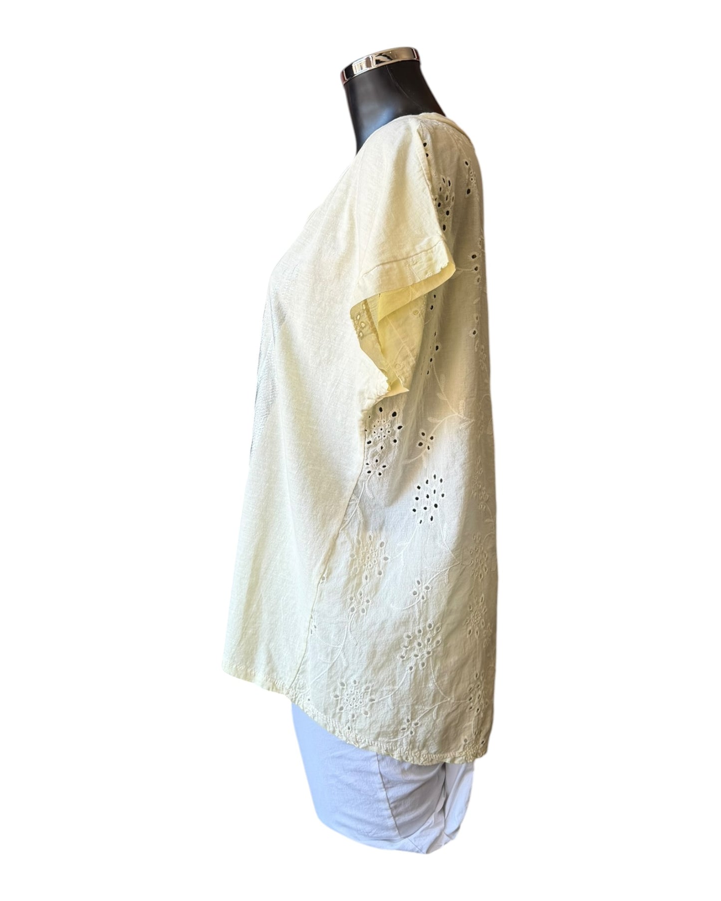 Olivia foil t-shirt abstract splash - Lemon