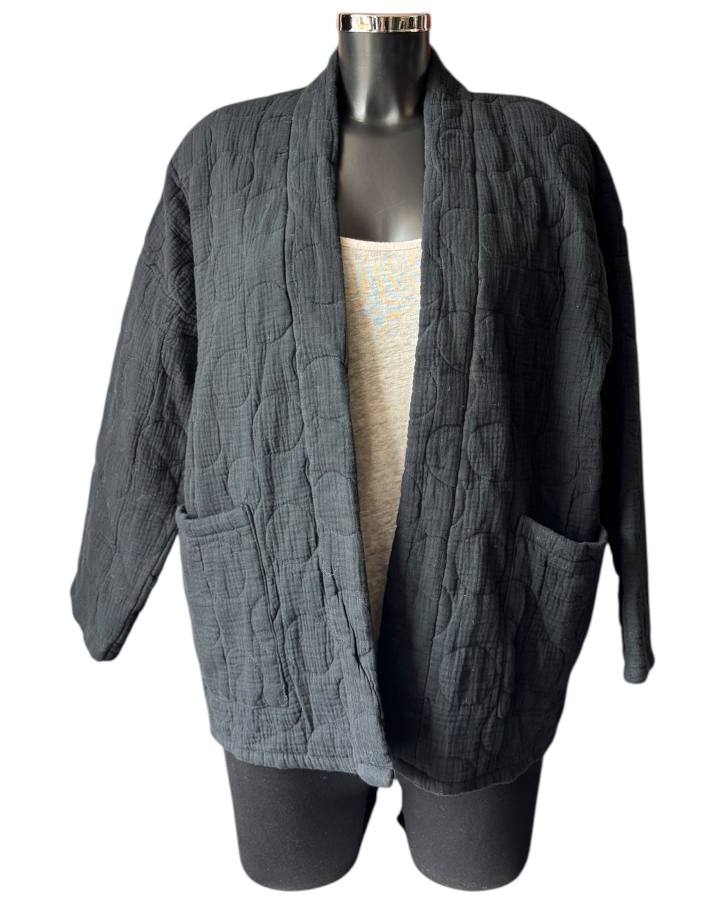 Lorna quilted kimono jacket - Black