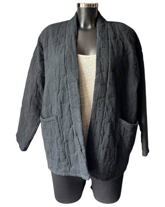 Lorna quilted kimono jacket - Black