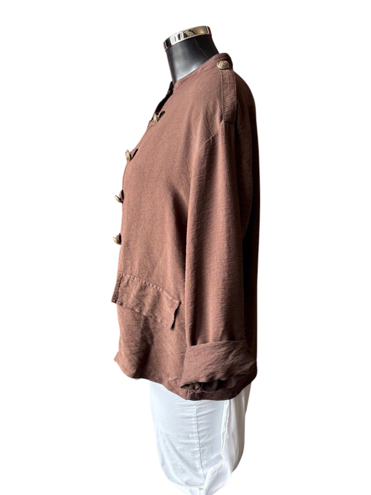 Elodie lightweight military jacket - Chocolate