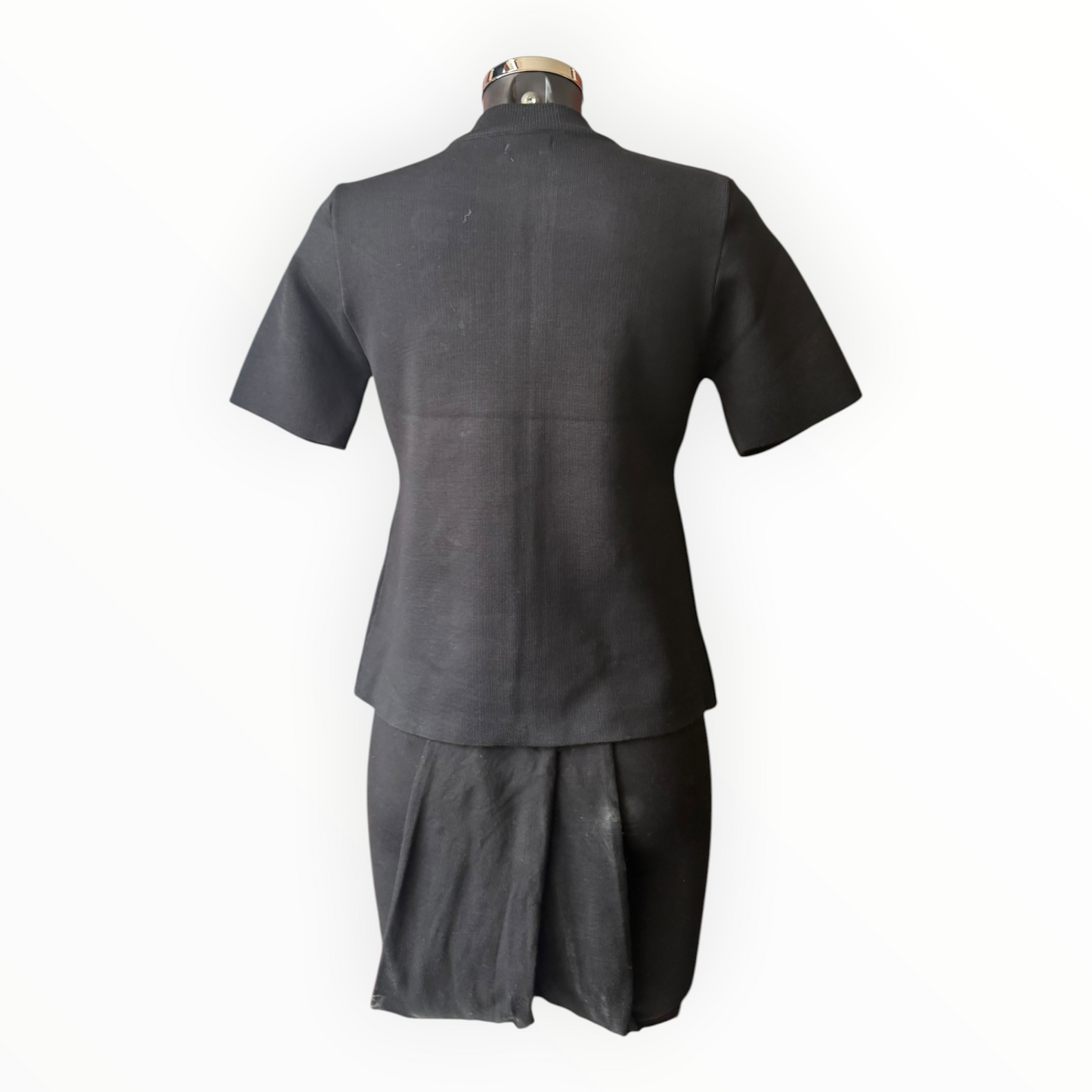 Marcia military zip top - Black short sleeve