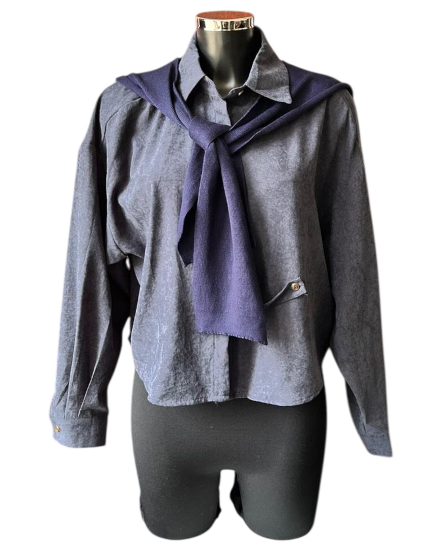 Rita mock 2 piece shirt - Navy