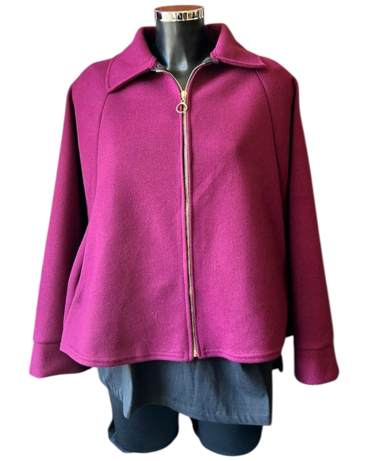 Katrina soft touch collared jacket - Bordeaux
