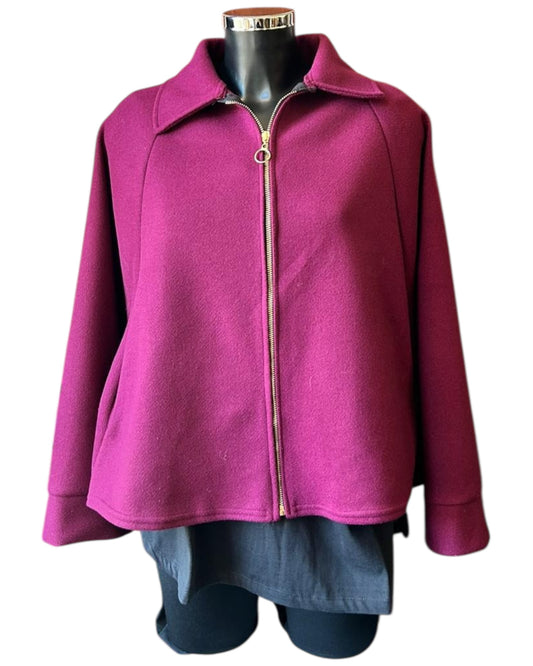 Katrina soft touch collared jacket - Bordeaux