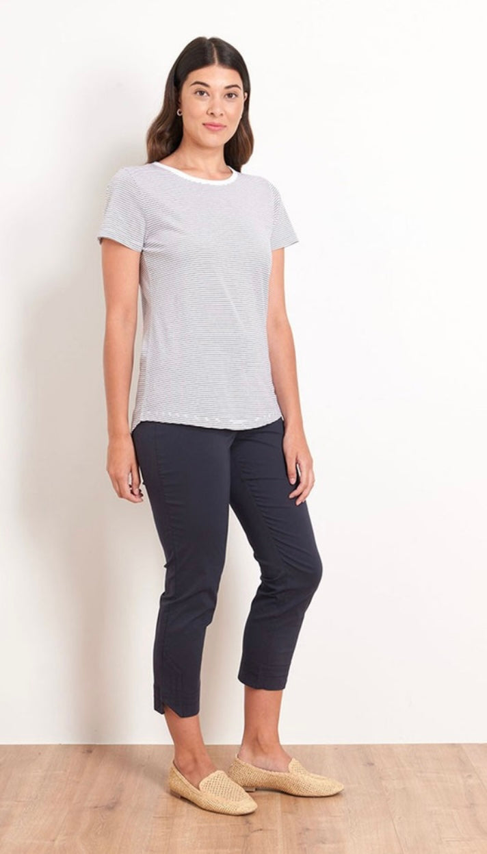 Foil 7/8 signature trapeze trousers - TRUE NAVY